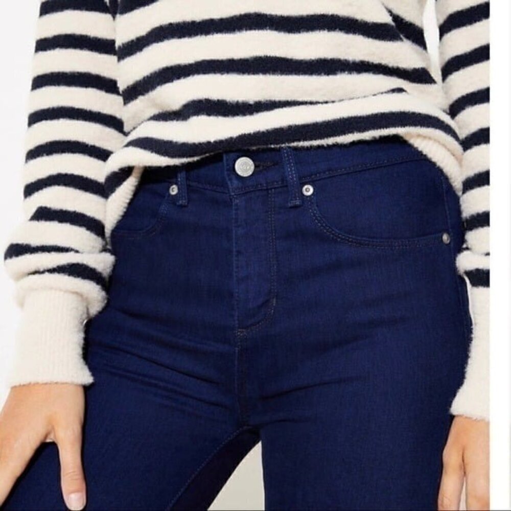 Loft NWT Cozy High Rise Denim Leggings in … - Picture 2 of 12